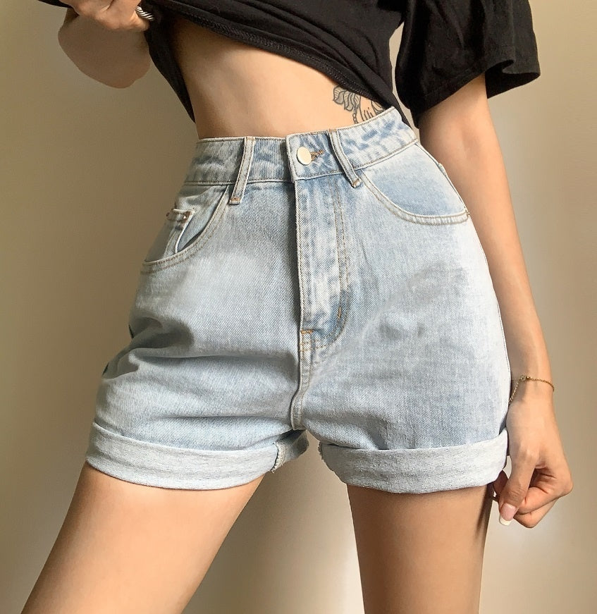 Belt High Waist Denim Shorts Looks Thin Fashion Summer Hot Sexy Korean Women Summer Boho Casual Shorts Green 9CTX