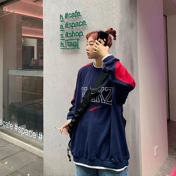 Jamiela Cotton hoodie spring autumn new retro V-neck letter printing sweatshirt men women couples loose hip hop cool clothes ins