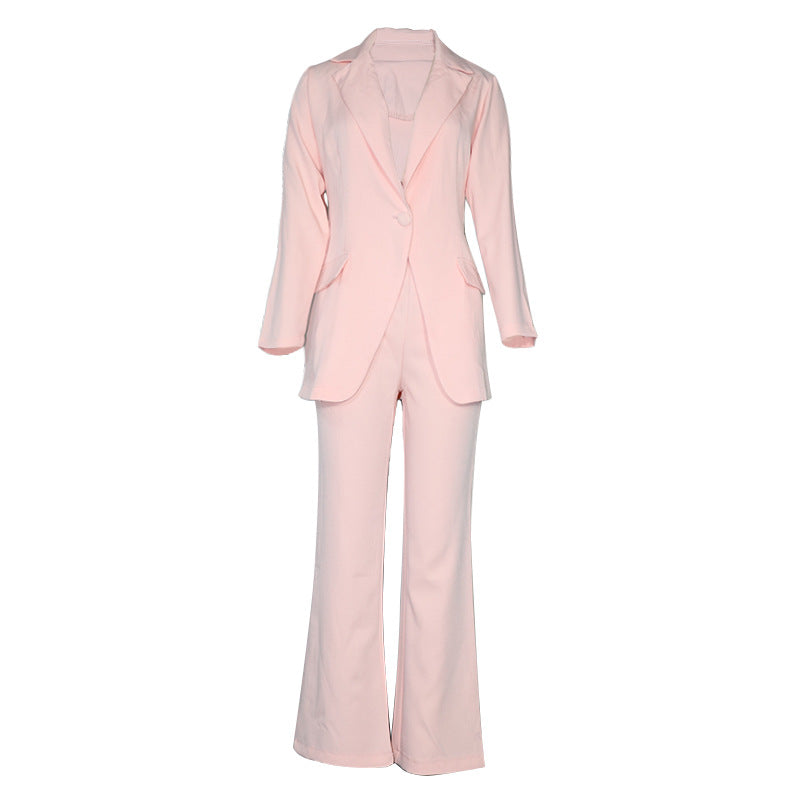 Two-Pieces Women Blazer Suit Sexy Elegant Woman Jacket And Trousers  Female Blazer Pink Yellow Chic Women Outfit Office Ladies