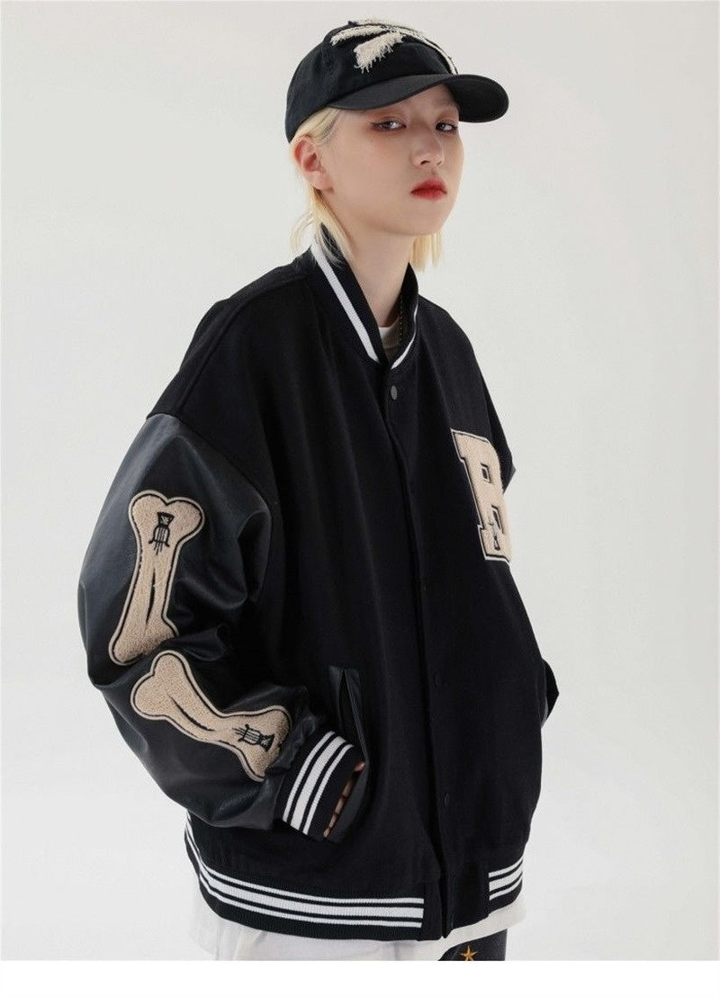 Harajuku Bomber Jackets Women Coat Men's Couple Baseball Jacket 2021 Autumn Unisex Boyfriend Style Varsity Hiphop Streetwear