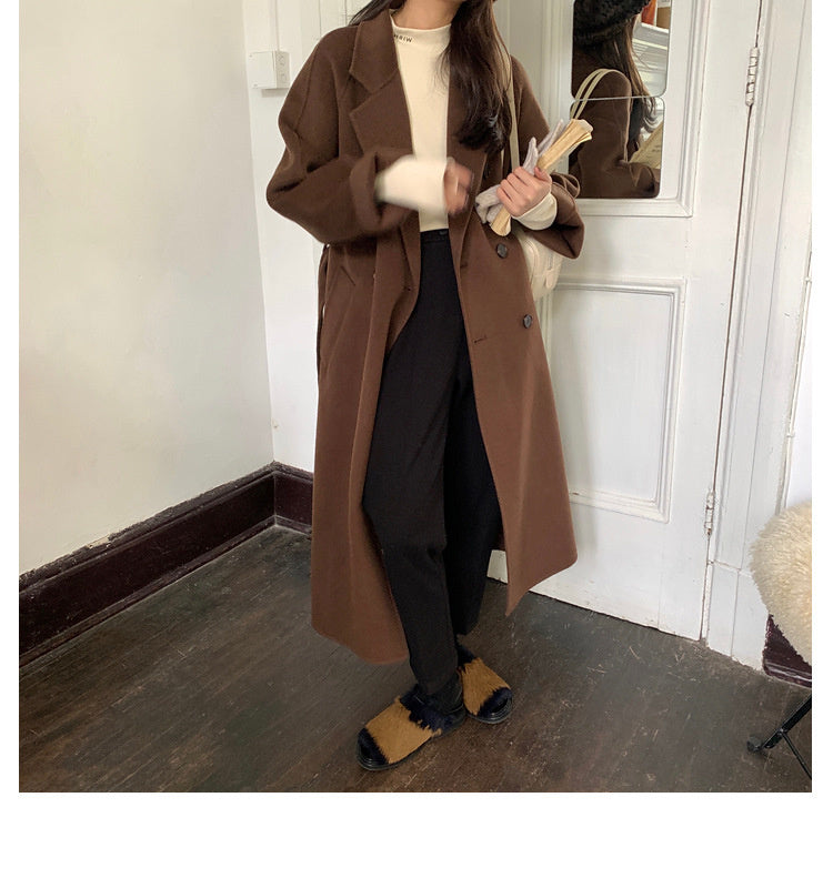 Elegant Long 100%Wool Blend Coat Women Loose Jacket Female Overcoat Women Jacket Winter Coat Jacket Outwear Oversized Harajuku