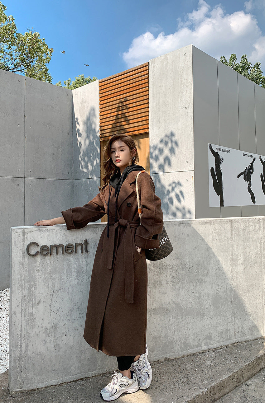 Elegant Long 100%Wool Blend Coat Women Loose Jacket Female Overcoat Women Jacket Winter Coat Jacket Outwear Oversized Harajuku