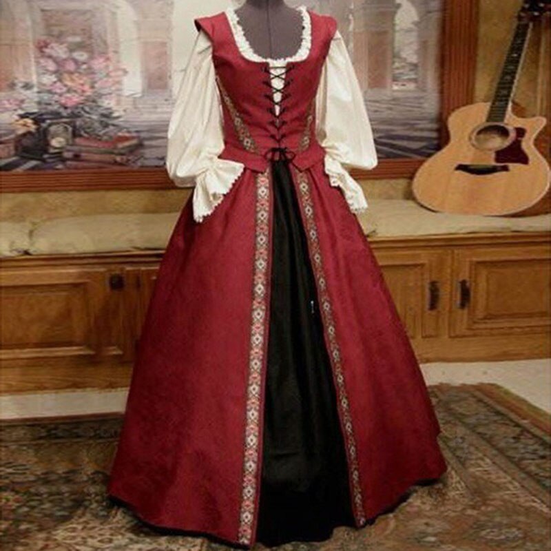 Lizakosht Chemise Cardigan Women Renaissance Queen Costume Irish Festival Medieval Dress Halloween Outfit For Adult Plus Size