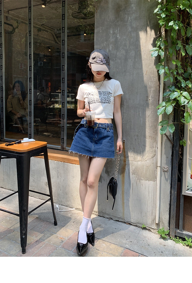 Lizakosht Twisted Letter Print Graphic Tees Women Y2k Crop Top Short Sleeve Korean 2022 Summer Grunge Aesthetic Tee Shirt Femme