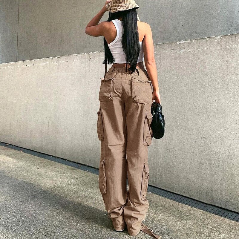 Spring And Summer European American New Women's Tooling Straight Trousers High Waist Loose Wide Leg Retro Old Cow Women's Jeans