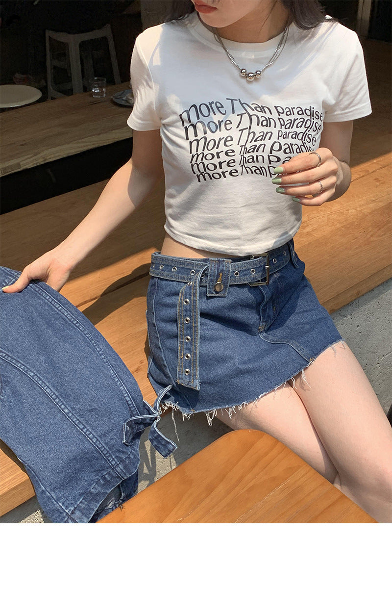 Lizakosht Twisted Letter Print Graphic Tees Women Y2k Crop Top Short Sleeve Korean 2022 Summer Grunge Aesthetic Tee Shirt Femme