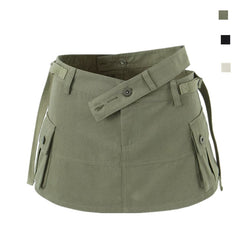 Lizakosht  Women Pocket Cargo Army Mini Skirt S M L