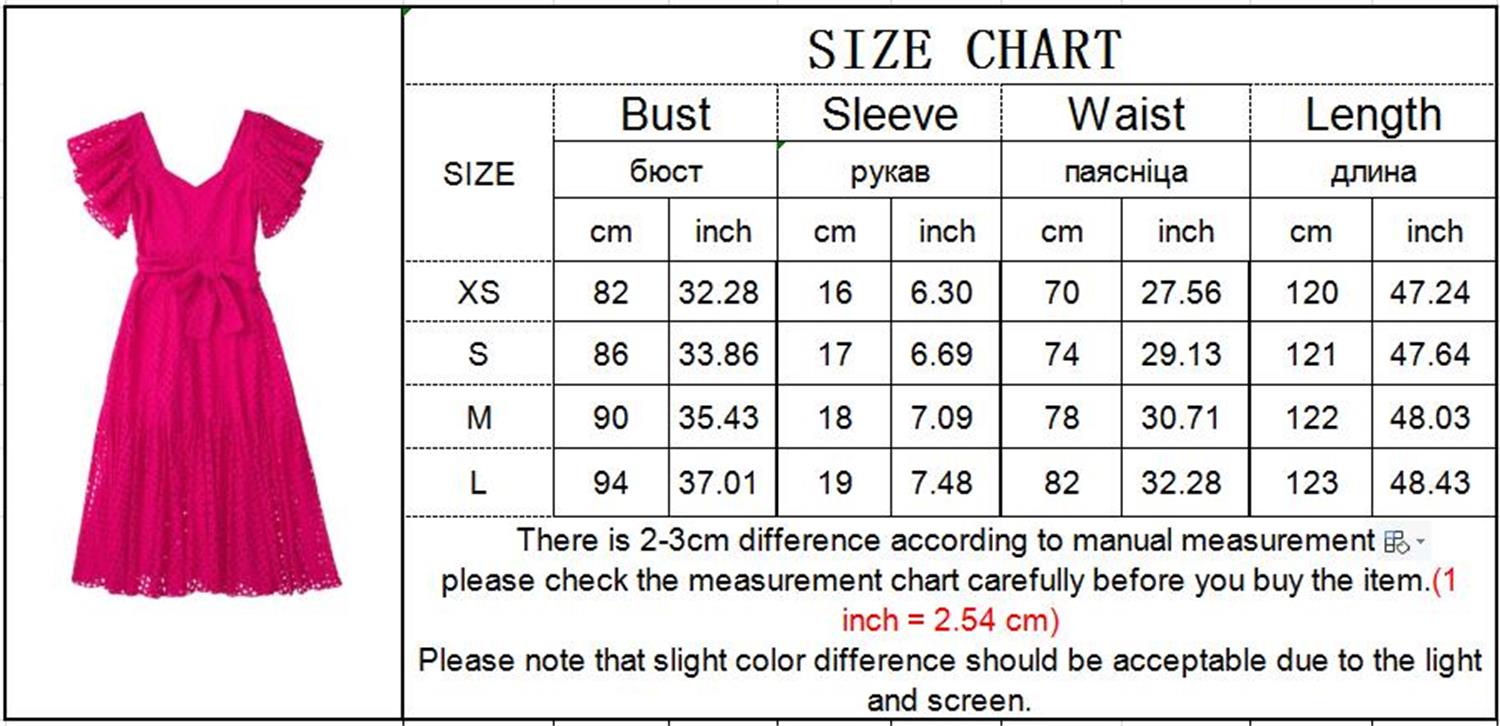 Lizakosht  Summer Women Embroidery Dress With Belt Elegant Party Dress Vintage Short Sleeve Hollow Out Chic Female Causal Beach Skirt