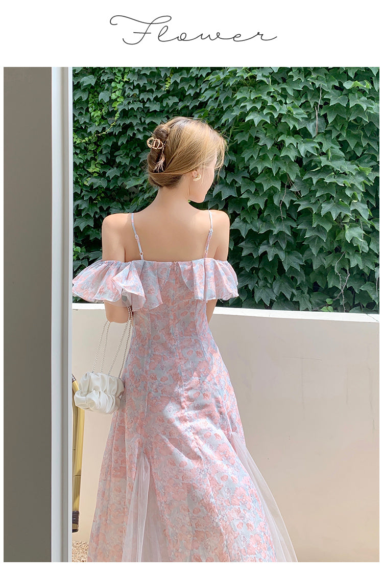 Summer Off Shoulder Dress For Women Maxi A-Line Party Elegant Printed Fashion Outfits Clothing