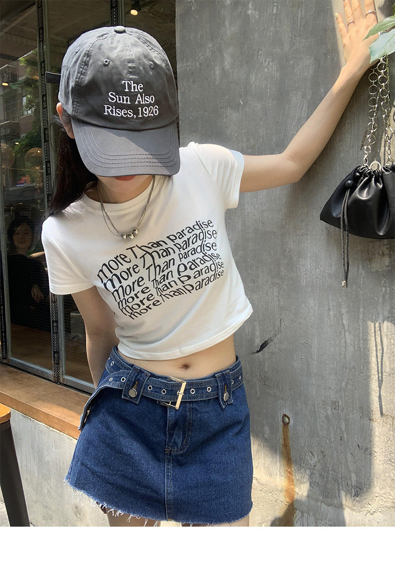 Lizakosht Twisted Letter Print Graphic Tees Women Y2k Crop Top Short Sleeve Korean 2022 Summer Grunge Aesthetic Tee Shirt Femme