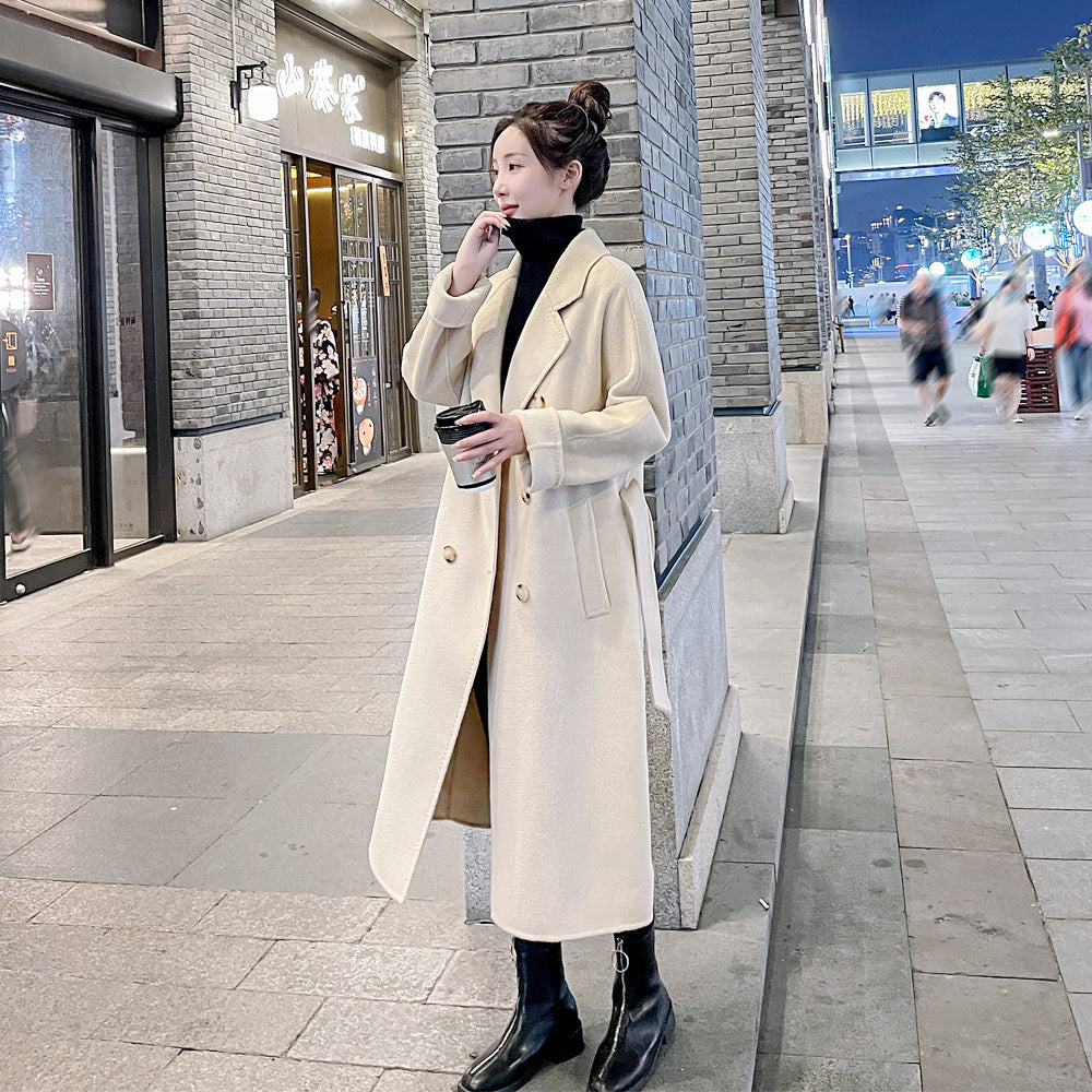 Elegant Long 100%Wool Blend Coat Women Loose Jacket Female Overcoat Women Jacket Winter Coat Jacket Outwear Oversized Harajuku