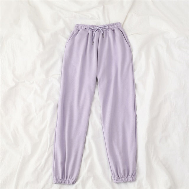 Mooirue Summer Autumn Women Harem Pants Cotton Purple Gray Kahkai Blue Sweat Pants Bottom