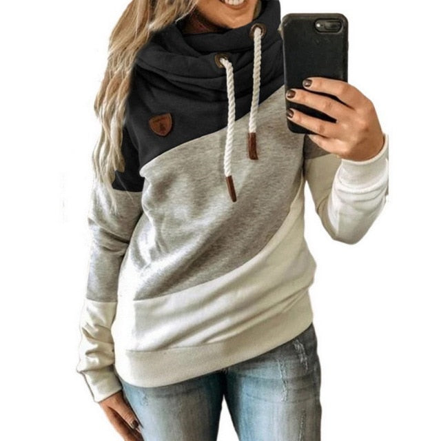 5XL Leopard Patchwork Hooded Sweatshirt Women Autumn Winter Long Sleeve Hoodies tops Female Drawstring pullovers Harajuku