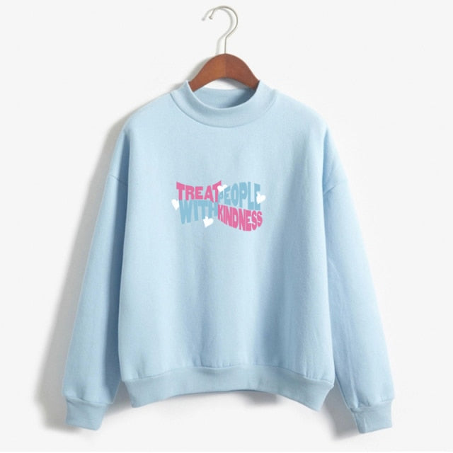 Kpop Hoodies Women Autumn Hoodie Winter Treat People With Kindness Letters Print Harry Moletom Harajuku Styles