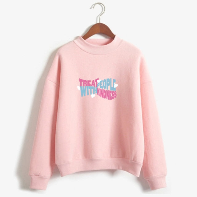 Kpop Hoodies Women Autumn Hoodie Winter Treat People With Kindness Letters Print Harry Moletom Harajuku Styles