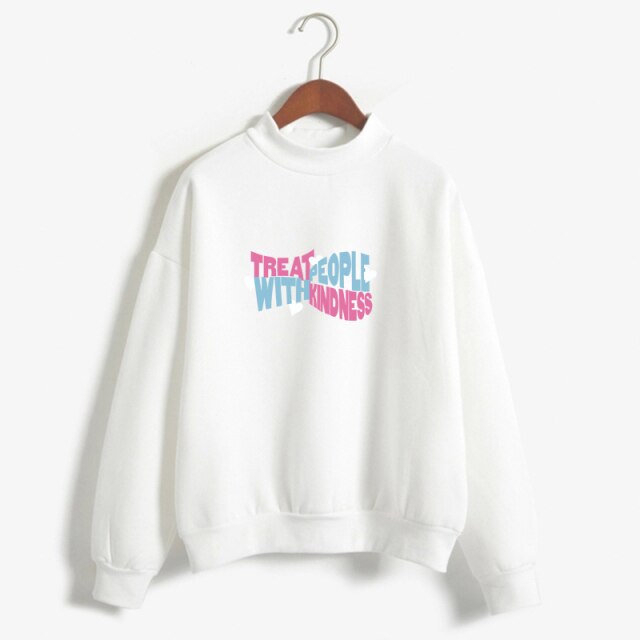 Kpop Hoodies Women Autumn Hoodie Winter Treat People With Kindness Letters Print Harry Moletom Harajuku Styles