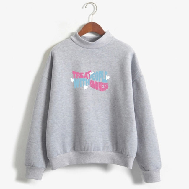 Kpop Hoodies Women Autumn Hoodie Winter Treat People With Kindness Letters Print Harry Moletom Harajuku Styles