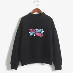 Kpop Hoodies Women Autumn Hoodie Winter Treat People With Kindness Letters Print Harry Moletom Harajuku Styles