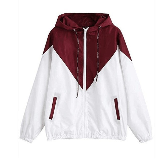 Fashion 2021 Autumn Quick Dry Women's Jackets Coats Windbreaker Sun Protection Patchwork Color Zipper Thin Summer Women Clothing