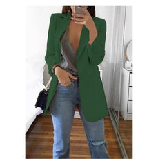 Fashion Korean Casual Women's Spring Autumn Long  Female Business Suit Outwear Slim Coats Office Ladies Blazer Work Jacket