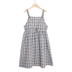 Summer Spaghetti Strap Plaid Dress High Waist Sleeveless Long Women Dress Casual Loose Kawaii Dresses Lolita Sundress