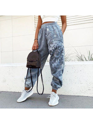 Pants Women Fashion High Waist Wide Leg Sweatpants Autumn Streetwear Casual Elastic Patchwork Joggers Woman Soft Trousers