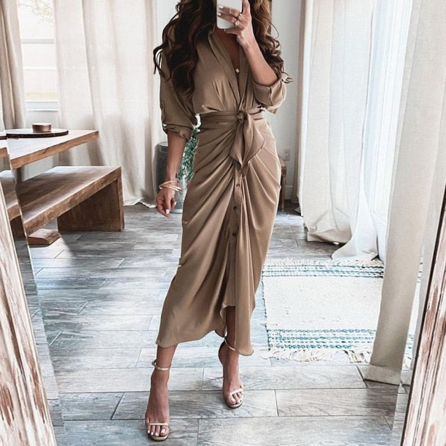 Womens Long Dress Summer V-neck Boho Belted Maxi Dress Casual Sexy Party Dress Ladies Bohemian Beach Holiday Sundress Vestido