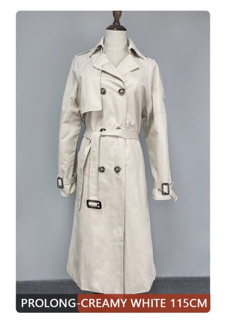 New 2021 Ladies Double Breasted Vintage Fall Winter cotton Trench long overcoats Plus size Ladies Apparel