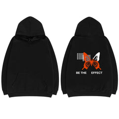 BE THE EFFECT Streetwear Hip Hop Punk Butterfly Goth Print Vintage Casual Loose Harajuku Hoodie Sweatshirt Hooded Pullover Tops