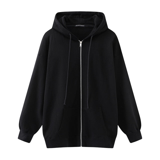 Oversize Girls Thick Hoodies 2021 Spring Fashion Ladies Streetwear Fleece Outfits Y2K Boyfriend Loose Hoody Unisex Women Chic