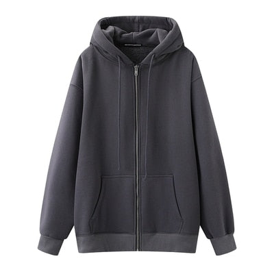 Oversize Girls Thick Hoodies 2021 Spring Fashion Ladies Streetwear Fleece Outfits Y2K Boyfriend Loose Hoody Unisex Women Chic