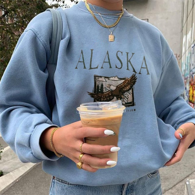 Letter Print Sweatshirts Woman Drop-shoulder Long Sleeve Fleece Loose Women Sweatshirts 2021 Autumn Casual Fashion Ladies Top