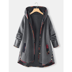 Autumn And Winter 2021 New Hooded Cotton Padded Jacket Loose And Printed Long Sleeve Cotton Padded Jacket For Women Qn*